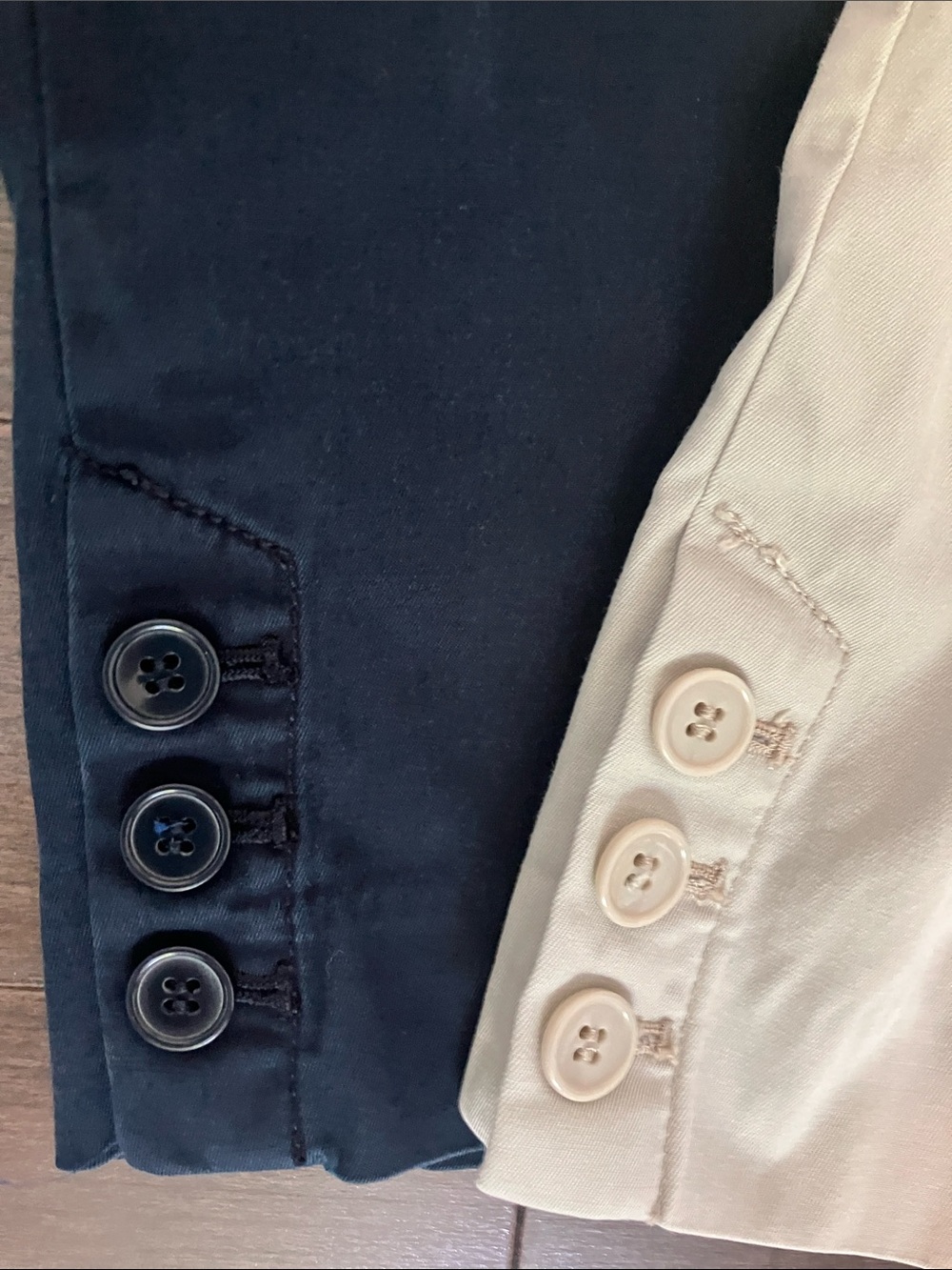 Talbots Bundle- 2 size 12 “The Perfect Skimmer” Capris 1 Navy Blue 1 Tan - Picture 6 of 10